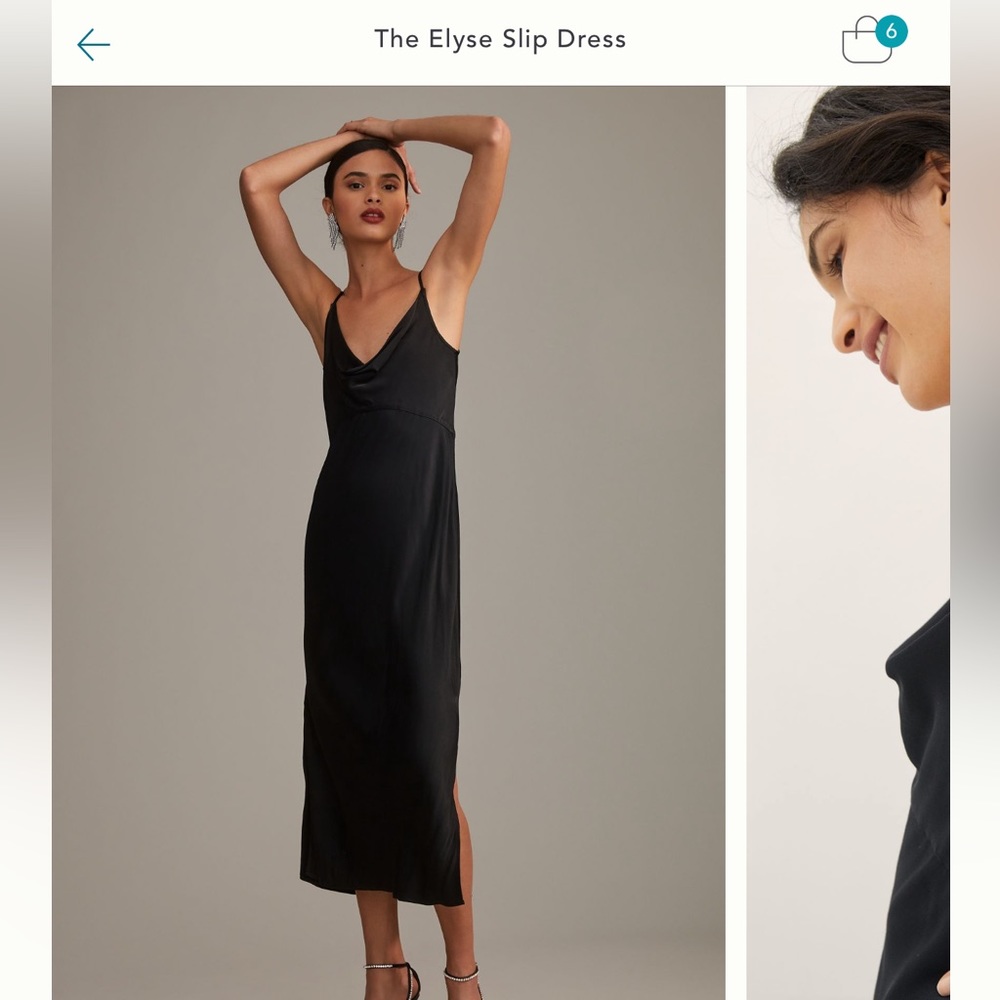 Anthropologie slip dress in black. Worn once